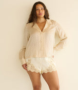 ELENE TOP -- CRÈME PORTIA DOT