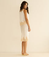 ELOWETTE SKIRT -- SALT AND PEACH LACE