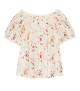 FREDERICA TOP -- BLANC PRAIRIE ROSE
