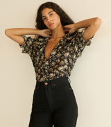 HENRI TOP -- NOIR ROSIER FLORAL