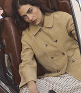 HUTTON SUEDE TRENCH -- BLONDE