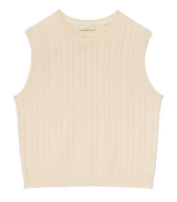 LOUDEN CASHMERE CABLE TOP -- DOGWOOD