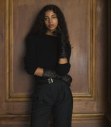 STINE GLOVES -- BLACK LEATHER
